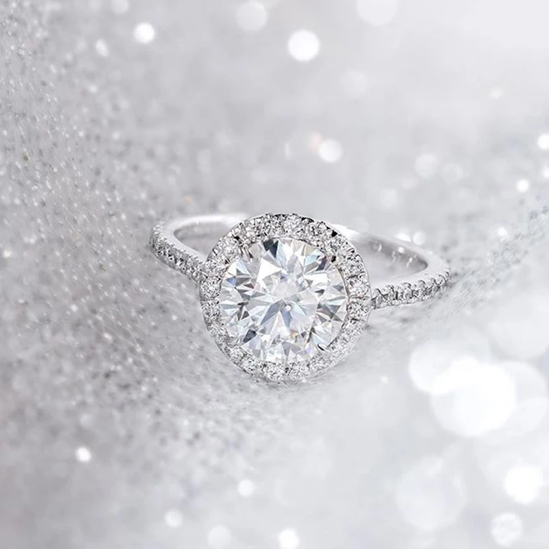 YOBEST 3 Pieces Ring / Inlay Silver Plated White Crystal Zircon Wedding Engagement Ring Size 6-9