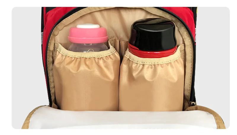 Дисней милый Минни Микки красный подгузник сумка водонепроницаемый/Уход за ребенком/Сумка для беременных Рюкзак Большой подгузник сумка