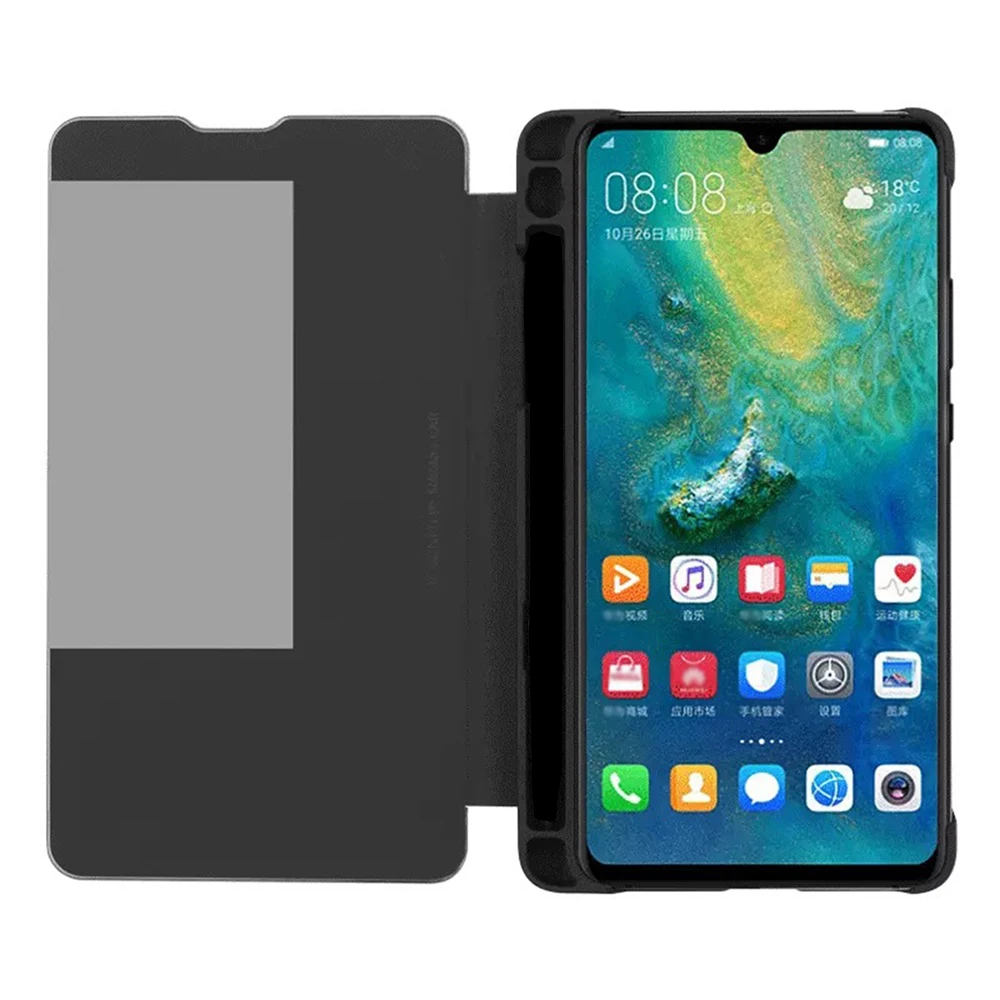 

For Huawei Mate 20 X 5G Flip Stand Case Smart View Window Phone Cover with Pen Holder for Huawei Mate 20 X Mobile Phones