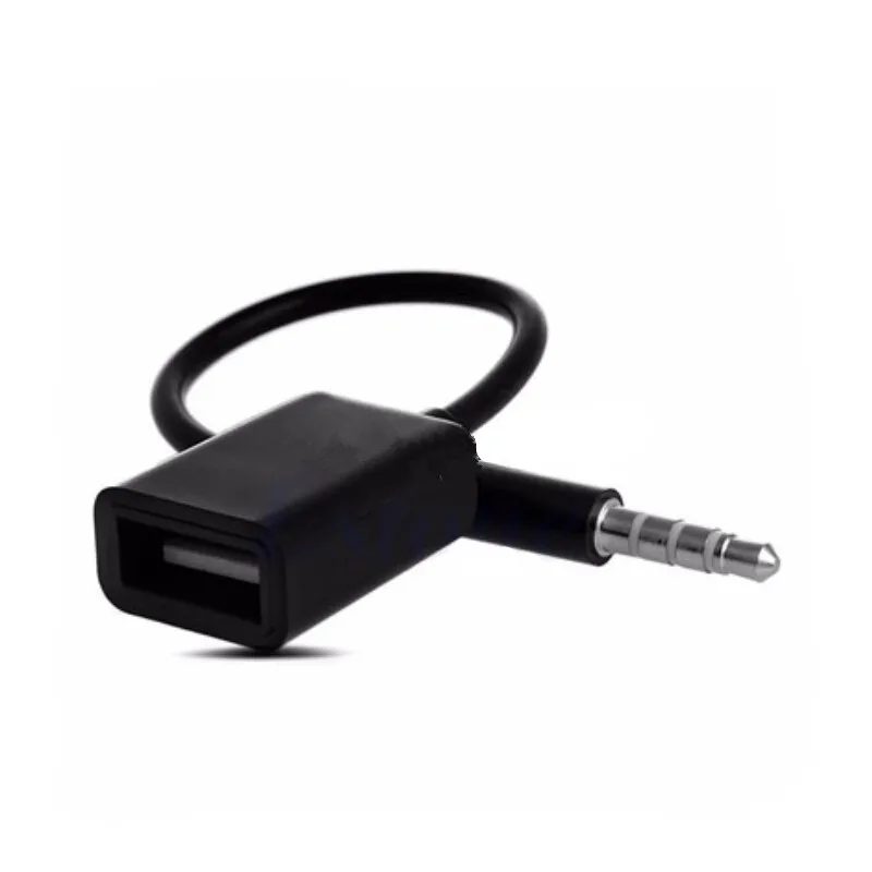 3,5 мм Мужской аудиоразъем AUX к USB 2,0 Женский кабель Шнур для автомобиля MP3