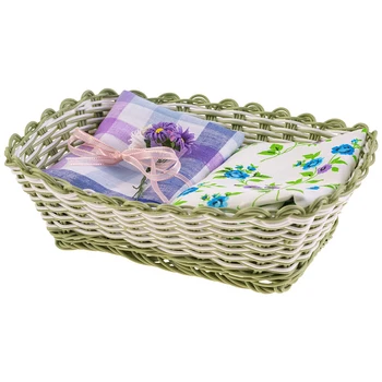 

Set of 2 Towels in a Basket, Tenderness, 30X50cm, Linen 100%, White.
