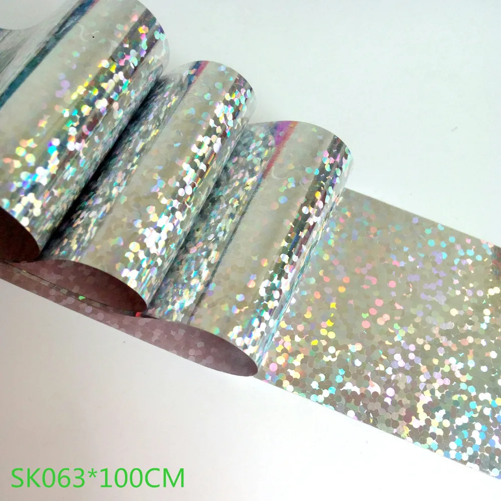 100*4 см модные наклейки для ногтей с голографической фольгой переводные наклейки дизайн для ногтей леди материал для нейл Арта инструмент - Цвет: SK063