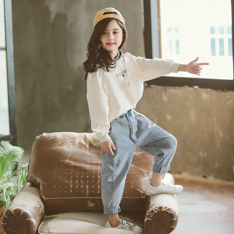 

Girls Autumn Clothing Set 2019 New Style Spring And Autumn Fashion Western Style Big Boy 12-Year-Old 15 Children Sports GIRL'S