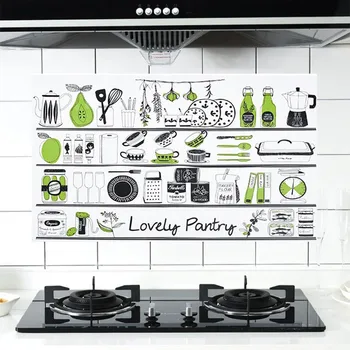 

Kitchen Anti-oil Sticker Thicker Aluminum Foil Cupboard Sticker Waterproof Selfadhesive Wallpaper Home Kitchen Wall Sticker