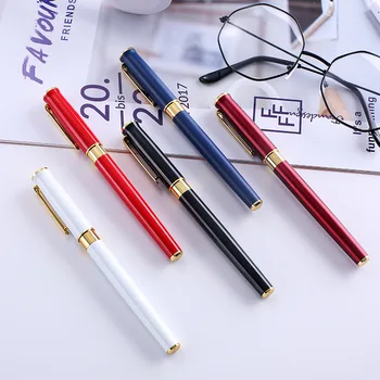 

1pcs Luxury Metal Fashion Student Ballpoint Pen Adult Signature Ink Pens Stationery Office Supplies 0.5mm Black Ink Best Gift