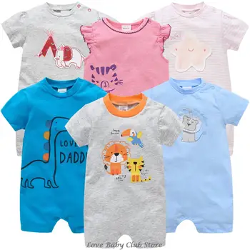 

3pcs/pack Baby Girls Boys Jumpsuits Rompers Short Sleeve Summer Clothing 100% Cotton Newborn Infant Sweatshirts Roupa de Bebe
