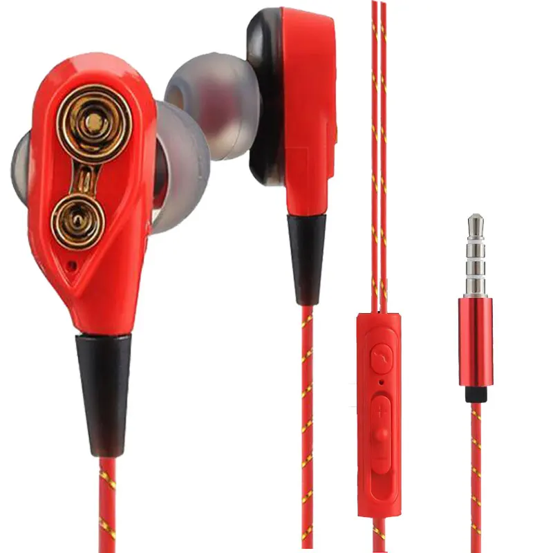 Tebaurry unidade dupla unidade no ouvido fone baixo сабвуфер fone para o telefone dj mp3 esporte fones fone auricula