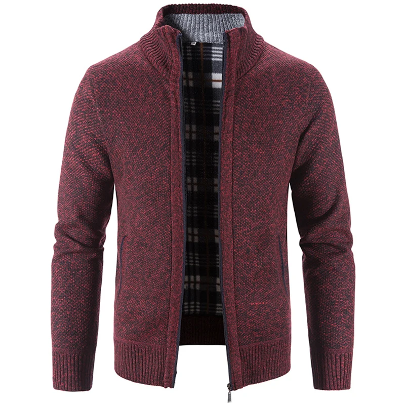 Men Knit Cardigan Sweater Fleece Jumper Coat Faux Fur New Orange Loose Sweatercoats Autumn Winter Cold Overcoat
