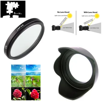 

UV Filter + Lens Hood for Sony FDR-AXP55 FDR-AX40 FDR-AX53 FDR-AX55 AX40 AX53 AX55 AXP55 Camcorder