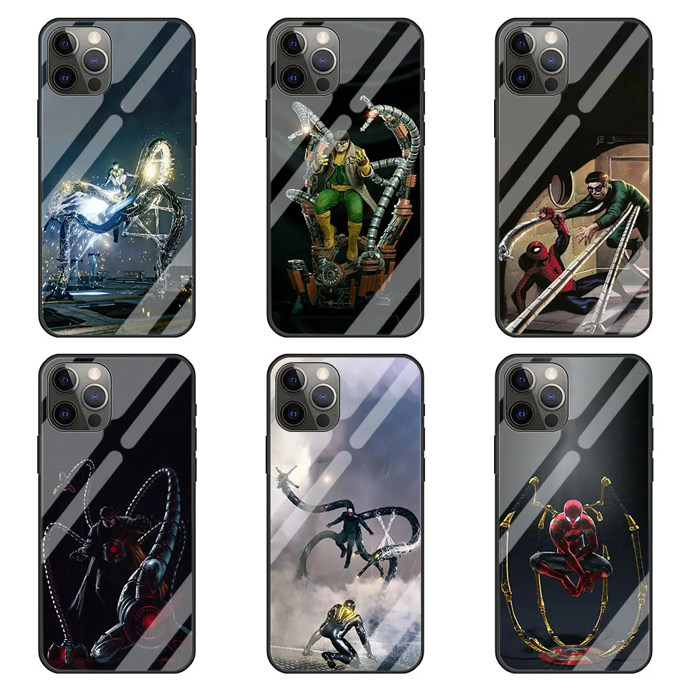 Стеклянный чехол для телефона Doctor Octopus iPhone 11 13 Mini 12 Pro Max 7 Plus 8 X XR XS SE 2020 смартфона