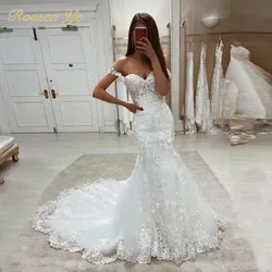 Roseca Ye Romantic Lace Wedding Dress Sweetheart 2022 Spring Ivory Mermaid Trumpet Sexy Boho Bridal Gown Court Train New Vestido