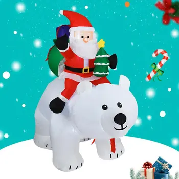 

Christmas Props Inflatable Toys Exquisite Inflatable Models Santa Claus Riding Bear Head Shaking Toy