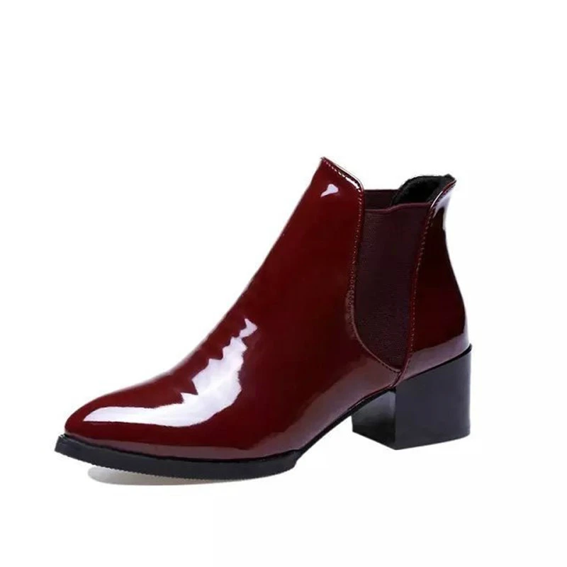 patent leather chelsea boots