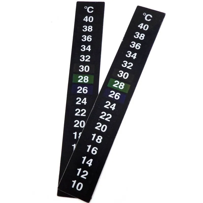 50PCS Dual Scale 10 40-Degree C Thermometer Sticker Fish Tank Digital Aquarium Water Temperature Stick-on Adhesive Strip Part