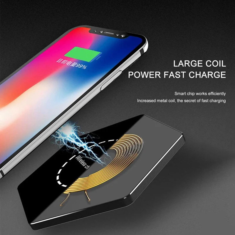 Kd03 Diamond Wireless Charging Metal Texture Security Protection Fast Charging Qi Wireless Charger Holder Receiver For Phones Bl