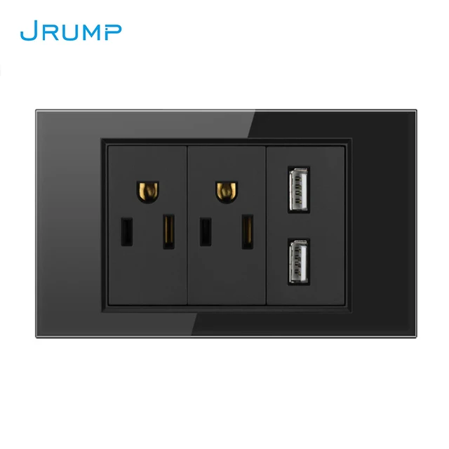 US standard power wall socket AC100240V 15A household socket 5V dual