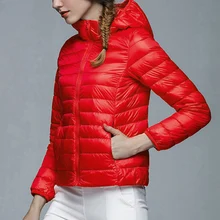 Oeak зимнее пальто женское повседневное с капюшоном однотонное теплое модное дикое пальто куртка Женские топы ультра-светильник верхняя одежда