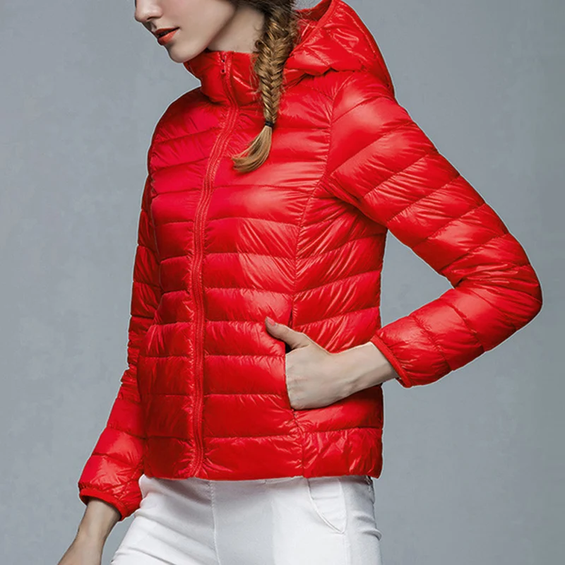 

Oeak Winter Coats Women Casual Hooded Solid Warm Fashion Wild Coat Jacket Women'S Tops Ultra-Light Outerwear 2019