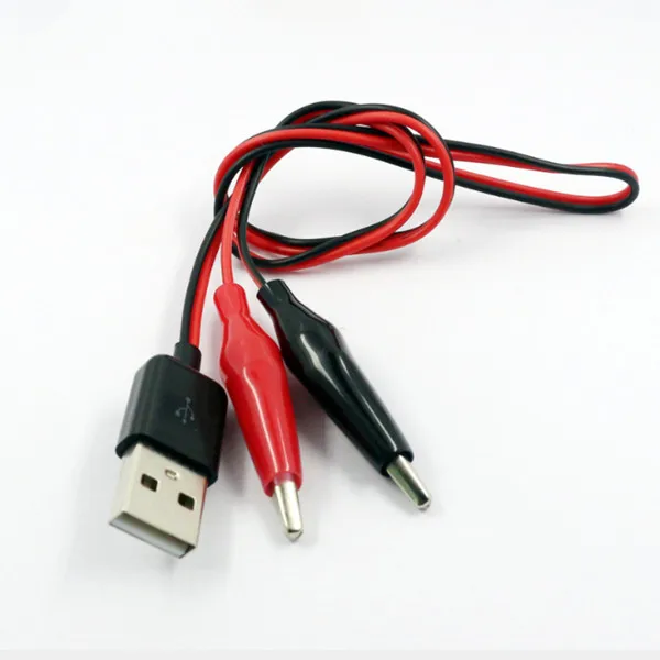Тестовые зажимы для аллигатора, зажим для USB штекерного разъема, адаптер питания, провод 60 см, зажимы для аллигатора, тестовые зажимы