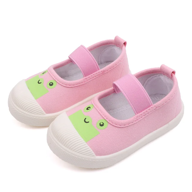 Новая детская обувь; Осенняя парусиновая обувь с мягкой подошвой; эластичная повседневная обувь для маленьких девочек