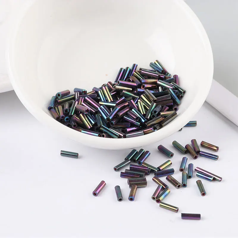 400 шт./пакет Seedbead трубка 2*6 мм Серебряное ядро Чешский Стекло бусины Стеклярус с