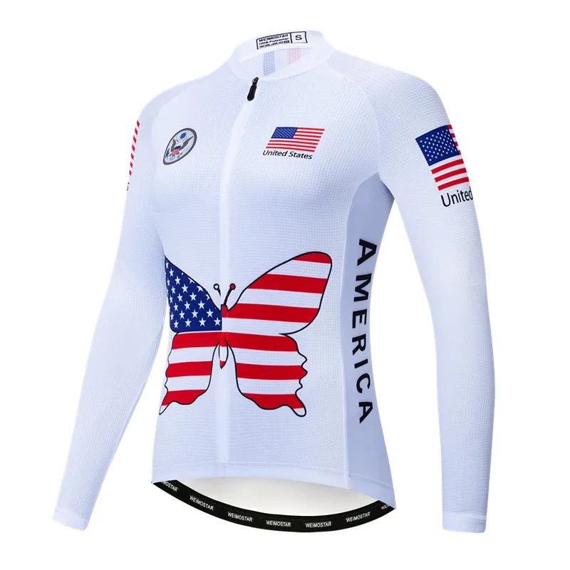 thumbnail image 1 of Weimostar - Maillot de ciclismo de otoño para mujer, manga larga, ropa de ciclismo de primavera, chaqueta de ciclismo de equipo profesional, camiseta de ciclismo de carretera para mujer, 1 of 5