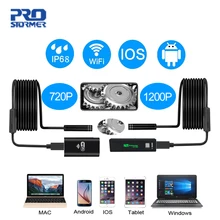 PROSTORMER 720 p/1200 P Wifi эндоскоп камера IP67 водонепроницаемая камера 8 мм жесткий трубчатый эндоскоп промышленный бороскоп для андроида iOS