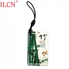 125 кГц ID пустой копия перезаписываемый бамбуковый узор брелок RFID EM4305 EM4205 брелок контроль доступа Быстрая 1 шт