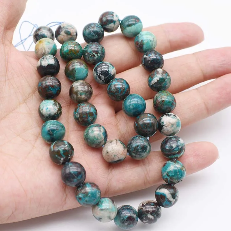 Natural real smooth Phoenix stone round stone beads 15.5“