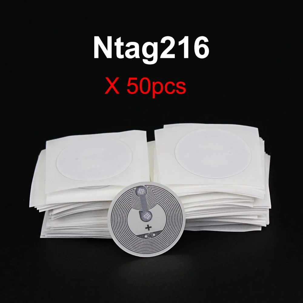 (50pcs/lot) Ntag216 Nfc Stickers Protocol Iso14443a 13.56mhz Universal