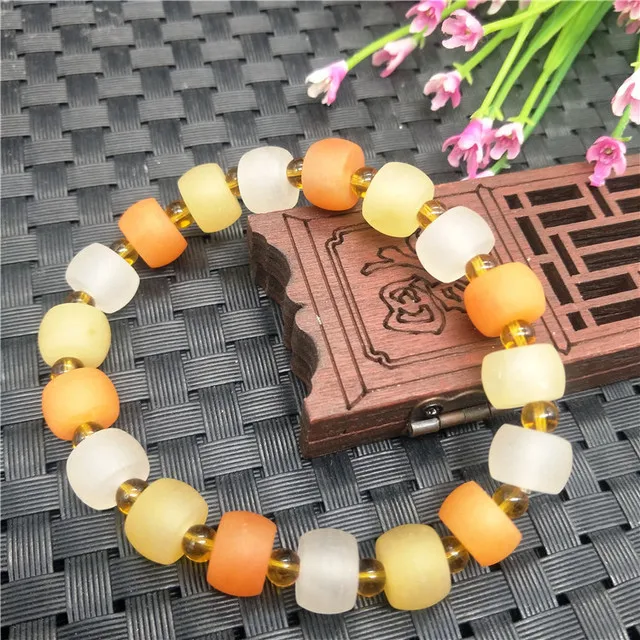 Natural Hetian jade bracelet gemstone coloful jade Rose bracelet for women jade bangle jade beads bracelet gemstone bracelets