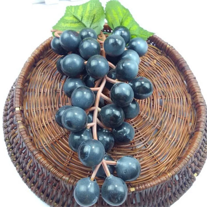 6 Strings PU Grape Artificial Raisins Fruit Simulation Model Toy Decorations Wedding Shoot Props Home Decoration