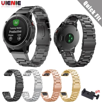 

For Garmin Fenix 5 6 Metal Stainless Steel 22mm Replacement Watch Band Strap Wristband for Approach S60/Forerunner 935 945
