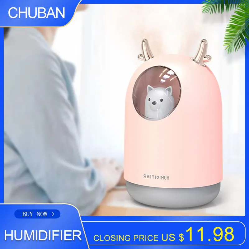 

CHUBAN Aroma Diffuser Humidifier USB Mini Home Office Bedroom Silent Desktop Air Spray 300ML Ultrasonic Humidifier