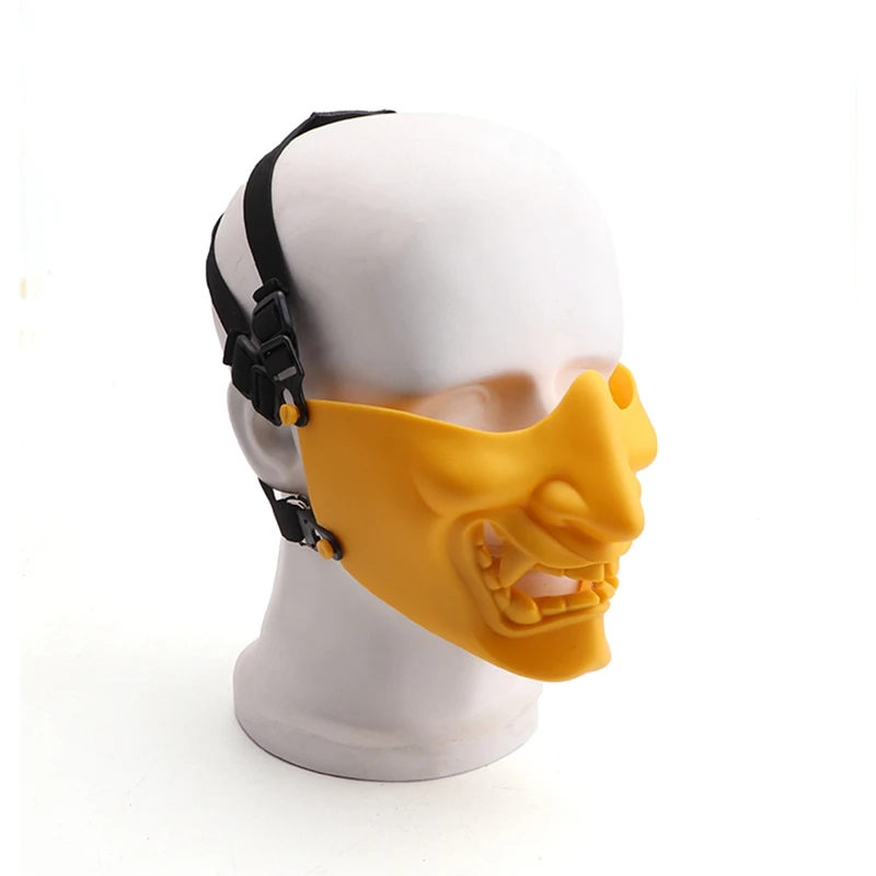 Полулицевая маска для страйкбола костюм Хэллоуин косплей BB злой Монстр демон Кабуки самурайская полумаска для лица