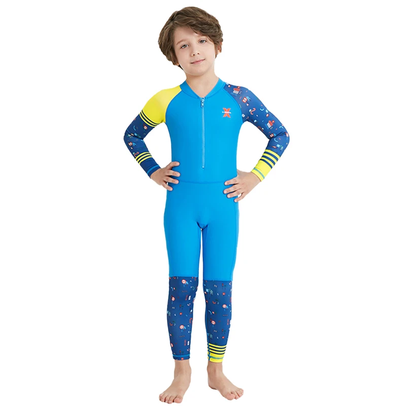 One Piece Swimsuit Bodysuit for Boys Kids Long Sleeve UV Protection Swimsuit Beach Holiday Outfit Surfing Diving Swimming Suit