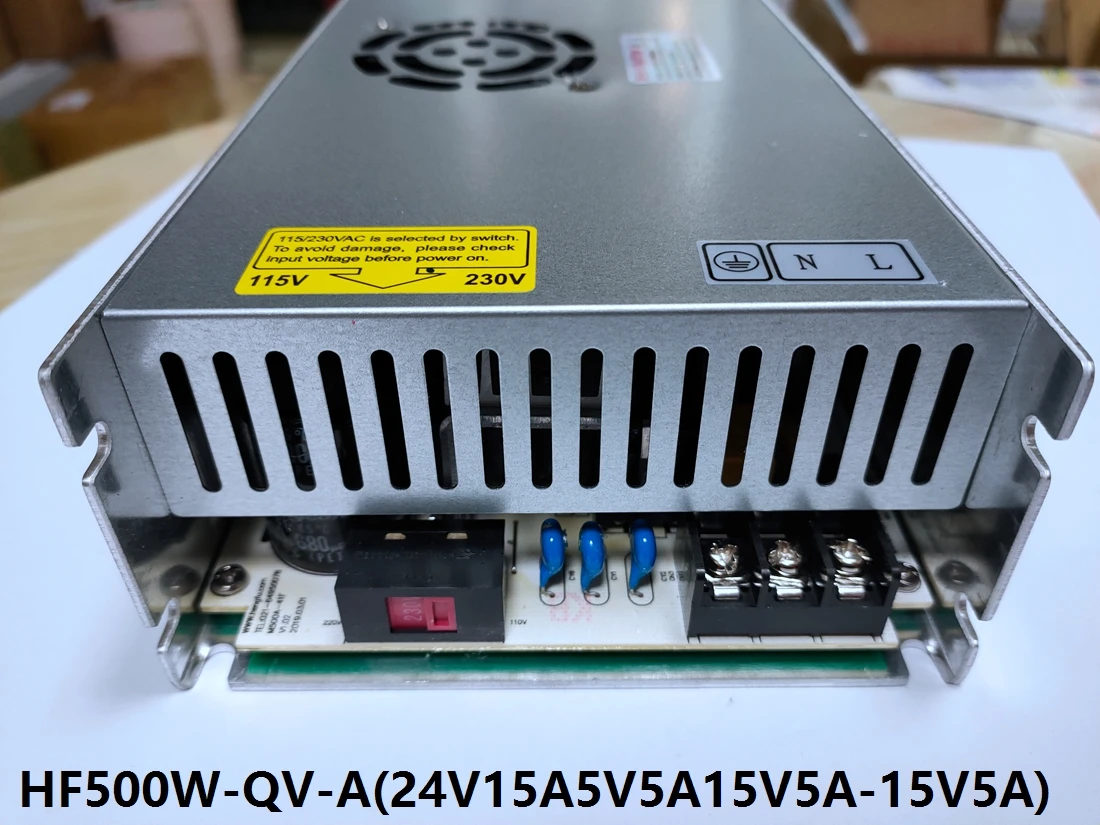 새로운 Hengfu HF500W-QV-A(24V 15A 15V 5A-15V 5A 5V5A) 스위칭 전원 충전기 3-in-1 레이저 전원