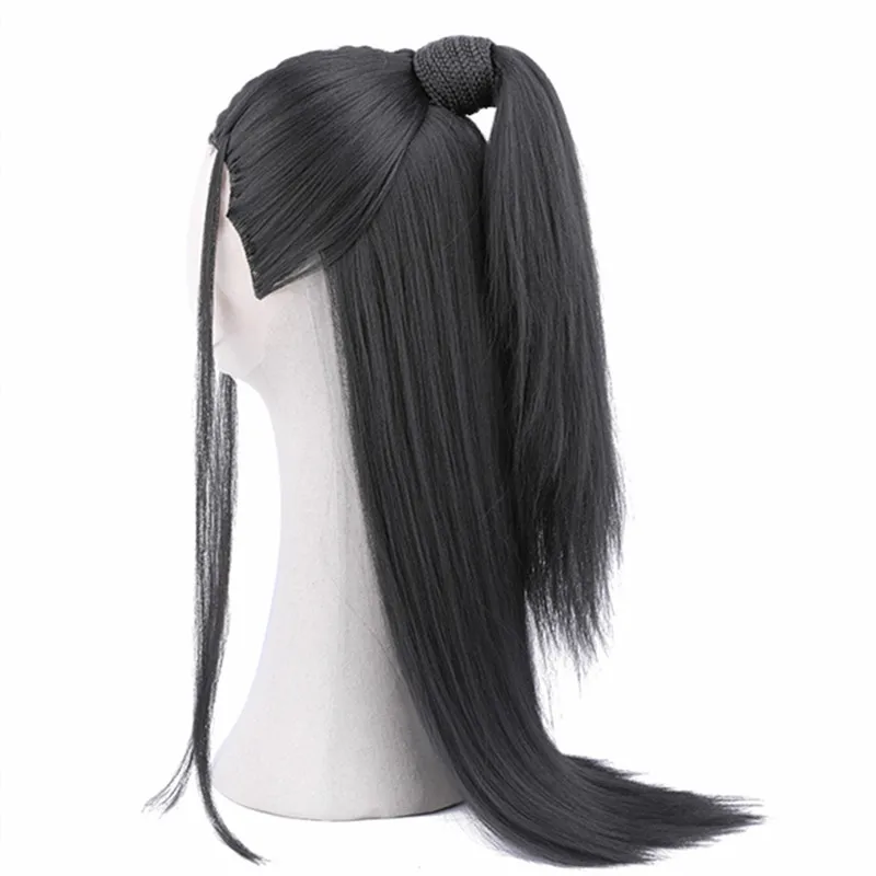 Fluffy Style Chen Qing Ling Cosplay Hair Classic Warrior Swodsman Hair Products Antique Hanfu Men Halloween Dress Up