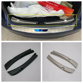 

Car Rear Boot Trunk Bumper Protector Guard Sill Inner Outer Plate Cover Accessories Stainless Steel For Tesla Model 3 2018 2019