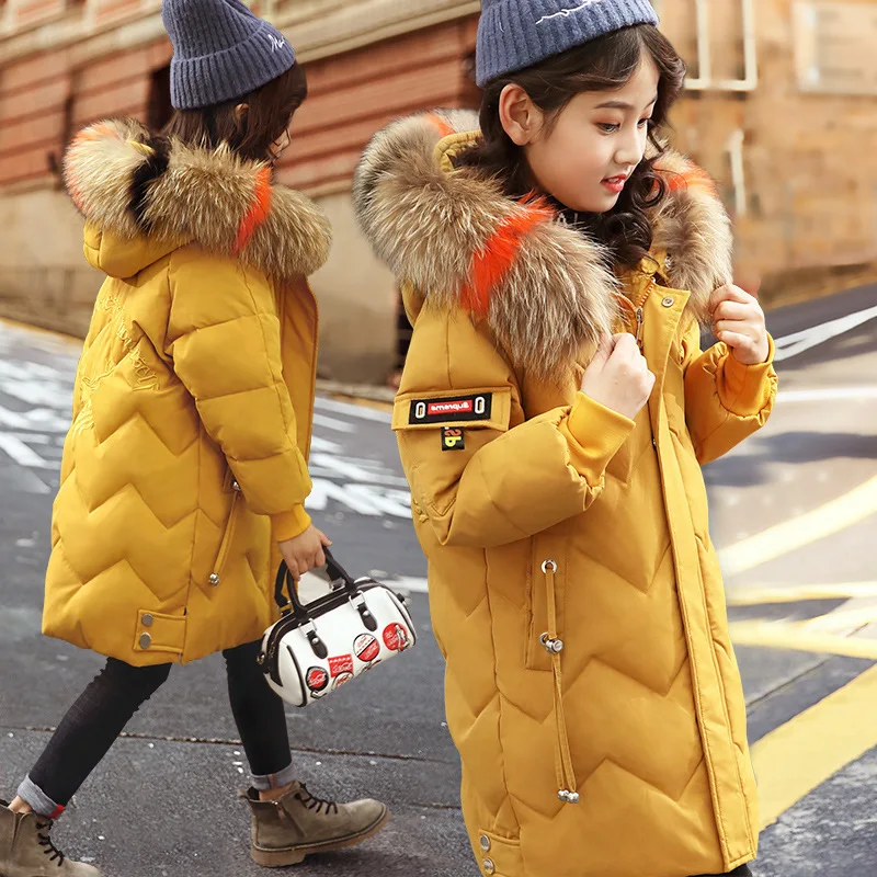 

Fashion Children Down Jacket Russia Winter Jacket For Girls Thick Duck Down Kids Outerwears For Cold -30 degree Parka Warm Coat