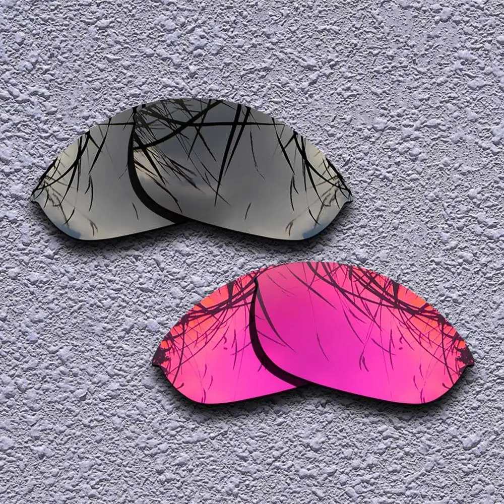 2 пары Поляризованные замена линз для Oakley половина солнечные очки к куртке-несколько вариантов - Цвет линз: Black-Purple Red