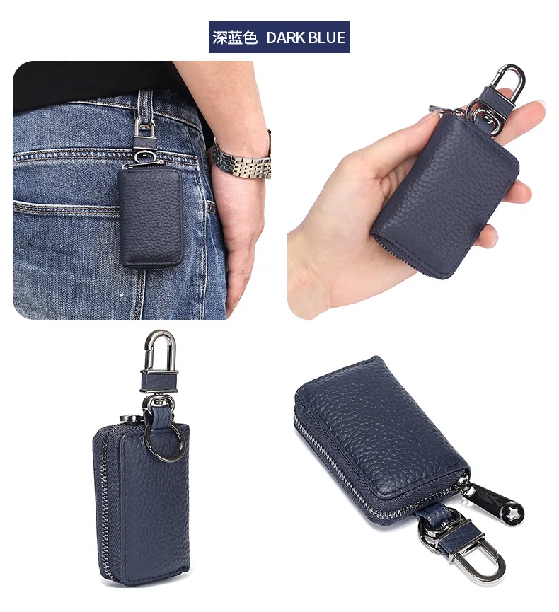 Summer Fashion Genuine Leather Universal Car Key Waist Hanging Key Bag Versatile Can Be Connected Customizable Manufacturers Dir