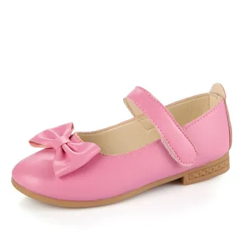 

Baby Spring Girls Leather Shoes Princess Mary Jane Bow Flower Dress Shoes Children Casual Shoes Kids Low Heeled Dance Shoes