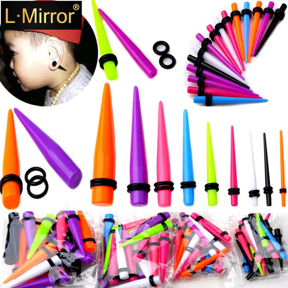 L. Зеркало 18 шт./компл. штекер уха, набор, набор датчиков, сужается Вилки конусный расширитель