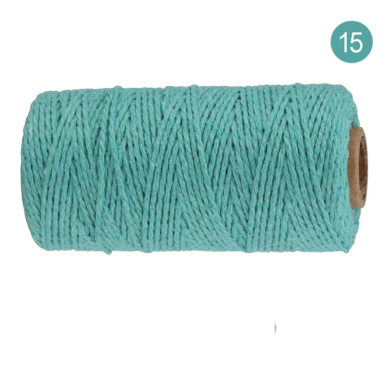 100% Cotton rope colorful twine macrame cord string thread for party wedding decoration accessory DIY cord 2mm*100m 
