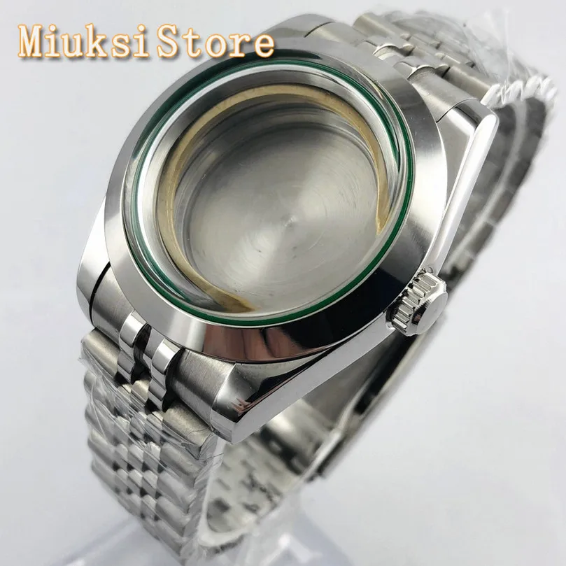 40mm sterile silver Watch case stainless steel case With Strap fit ETA