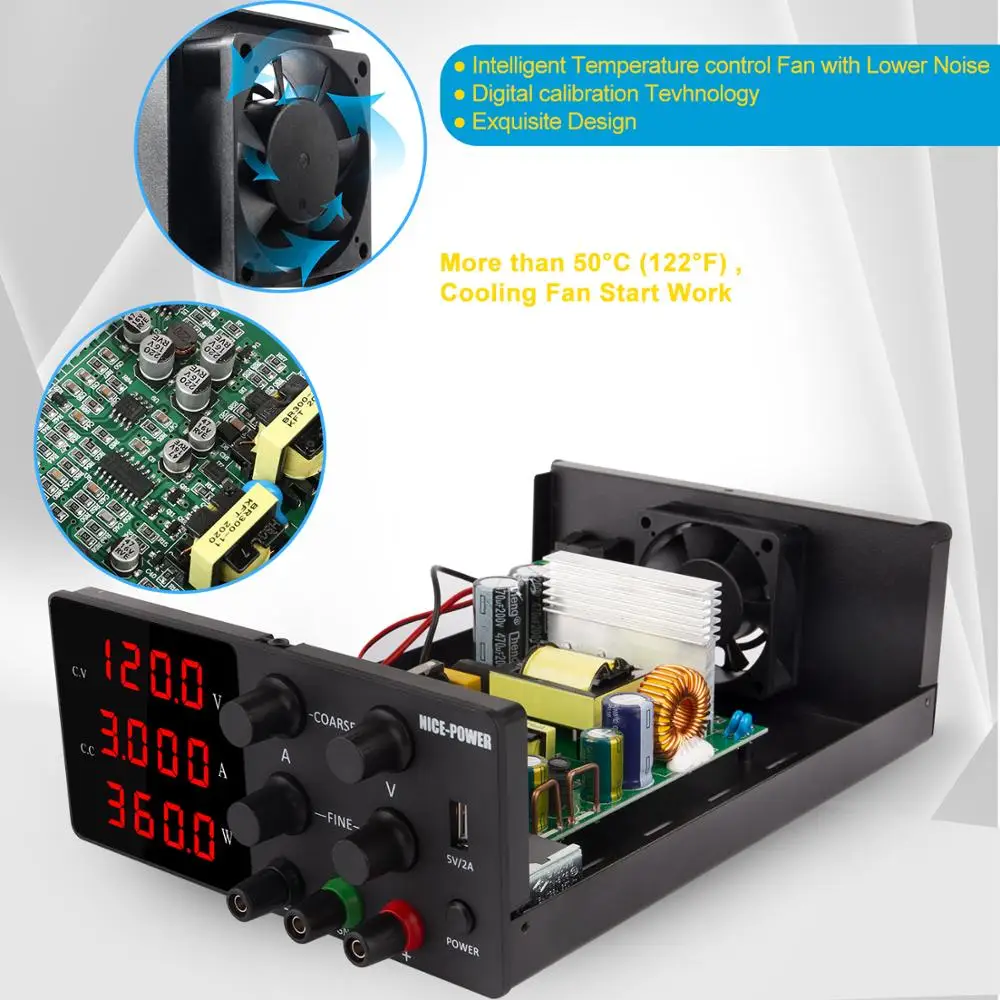 120V 3A Adjustable Power Supply Laboratory Digital Power Supply 30V 10A 60V 5A Bench Source Digital With USB Repair Products-2