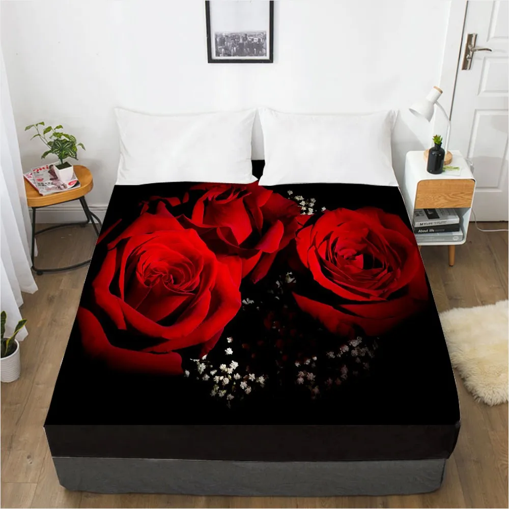 lençol de cama personalizado em lençol solteiro king size com capa elástica para colchão cama de microfibra para casamento