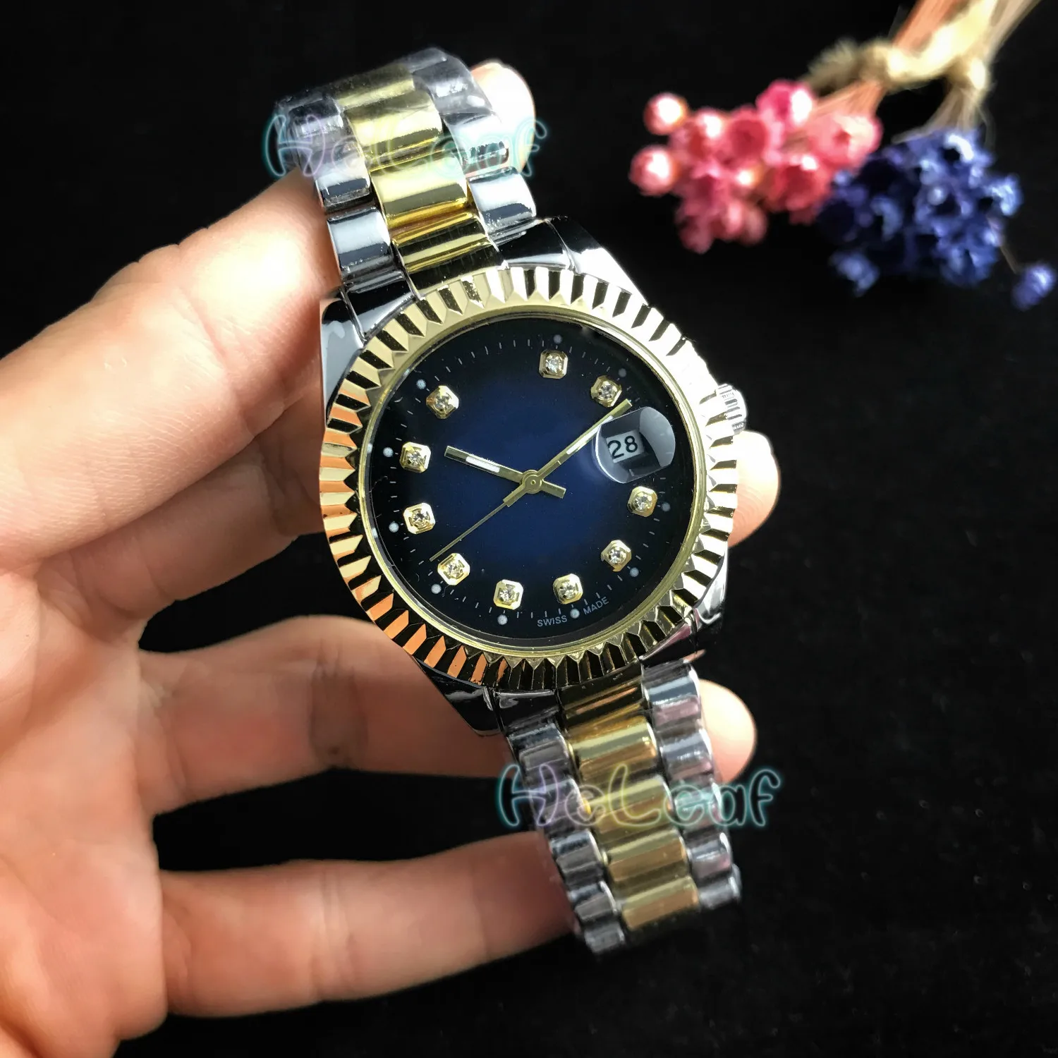 Роскошные Reloj Mujer Лидер продаж мужские Брендовые Часы серебро золото Сталь Кварцевые часы черные часы Montre Femme Relogio Feminino подарок