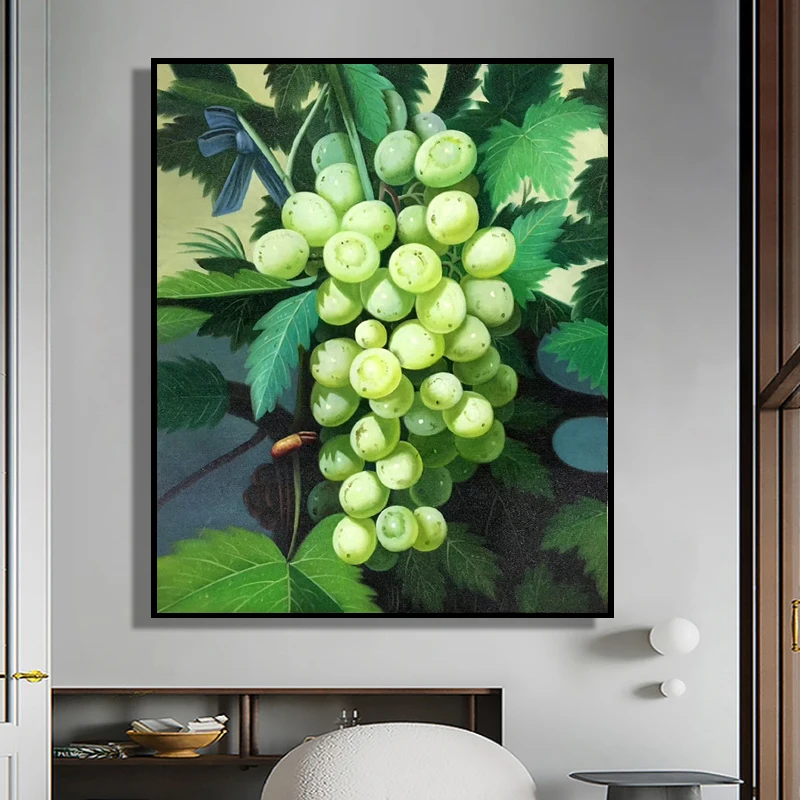 100% Hand Painted Grape Realistic Art Oil Painting On Canvas Wall Frameless Picture Decoration For Live Room Home Decor Gift | Дом и сад